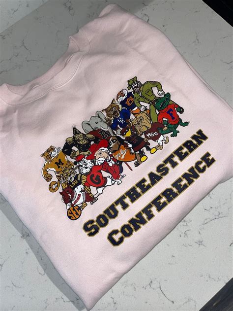 SEC Mascots Sweatshirt College Football Team Sweatshirt Sec - Etsy