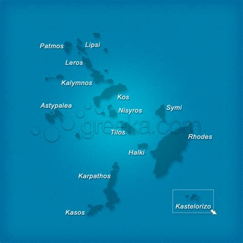 Map of Dodecanese islands, Greece - Greeka.com