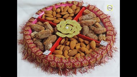 how to make beautiful dry fruit tray at home | best gifting tray for wedding - YouTube