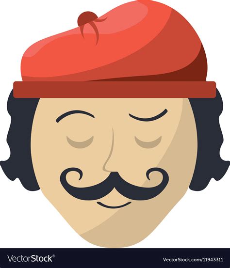 Frenchman character cartoon Royalty Free Vector Image