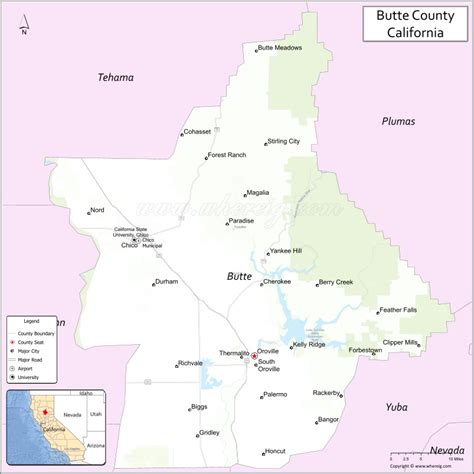 a map of the state of california with its capital and major cities on ...