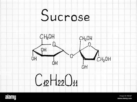 Chemical formula of Sucrose. Close-up Stock Photo - Alamy