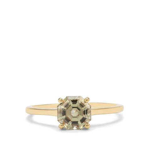 1.64ct Asscher Cut Csarite® 9K Gold Ring | Gemporia