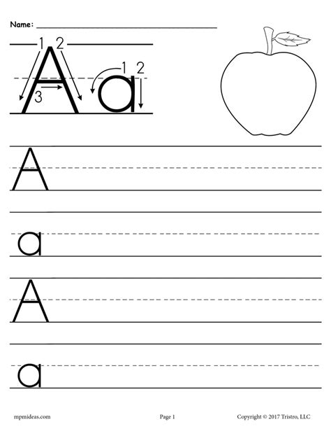 26 Printable Alphabet Handwriting Worksheets - Uppercase and Lowercase ...