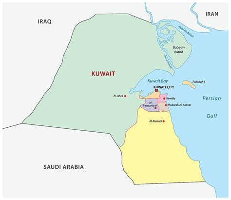 Governorates of Kuwait Map Open Street Map, Desert Climate, Dry Desert ...