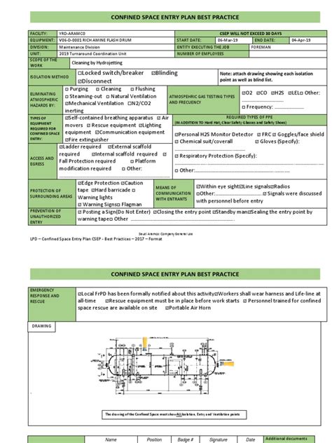 Confined Space Entry Plan V06-D-0001 | PDF | Personal Protective ...