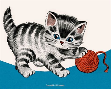 Kitten Playing with Yarn | #834515 | CSA Images