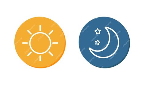 Premium Vector | Day and night icon sun on orange background moon and ...