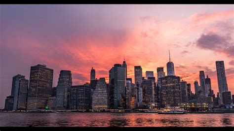 New York City, skyline sunset time-lapse (4k) - YouTube
