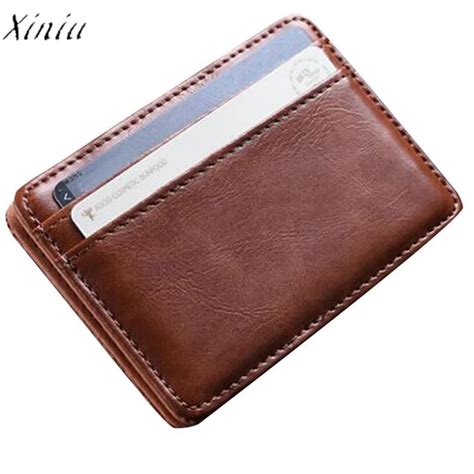 Mini Men Leather Wallet ID Credit Card Holder Male Small Wallet Travel Business Card Case ...