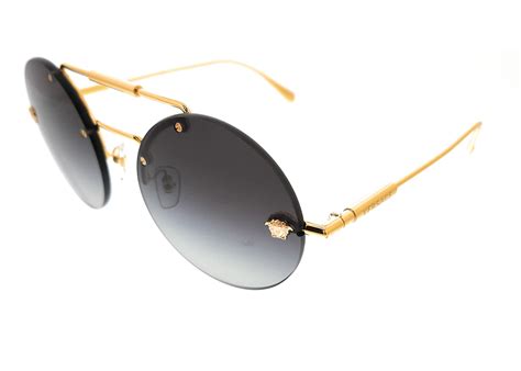 Versace Round Sunglasses Gold/Black VES111625 in Metal with Gold-tone - US