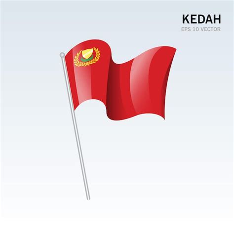 Premium Vector | Waving flag of kedah state and federal territory of ...