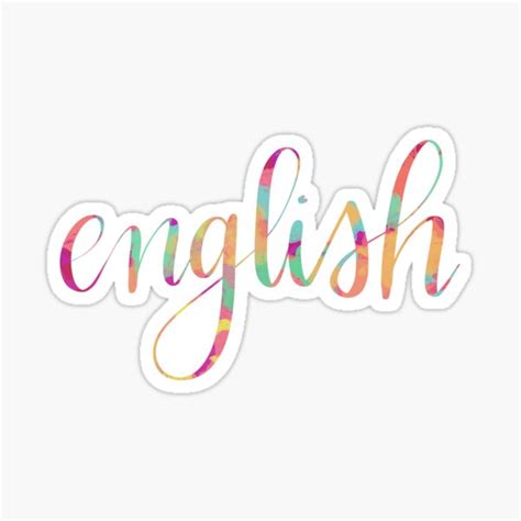 "Rainbow English Calligraphy" Sticker for Sale by the-bangs | Redbubble