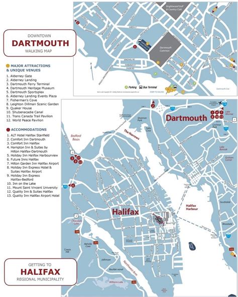 Halifax and Dartmouth tourist map | Tourist map, Tourist, Halifax