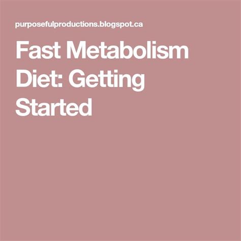 Fast Metabolism Diet: Getting Started | Fast metabolism diet, Metabolic diet, Fast metabolism