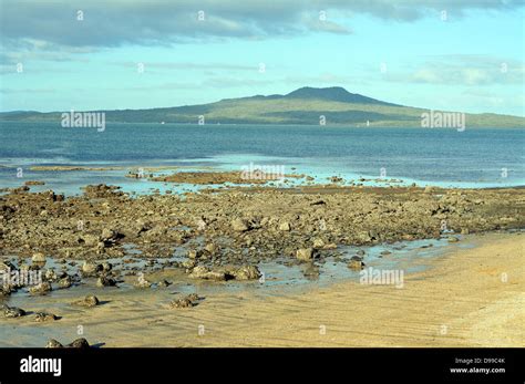 Rangitoto volcano island view from Takapuna Stock Photo - Alamy