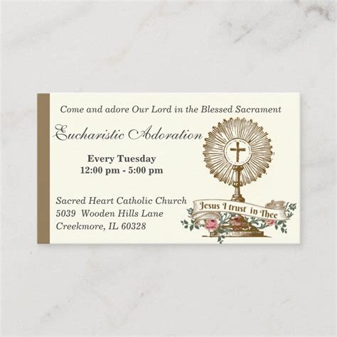 Catholic Eucharistic Adoration Jesus Prayer Business Card | Zazzle