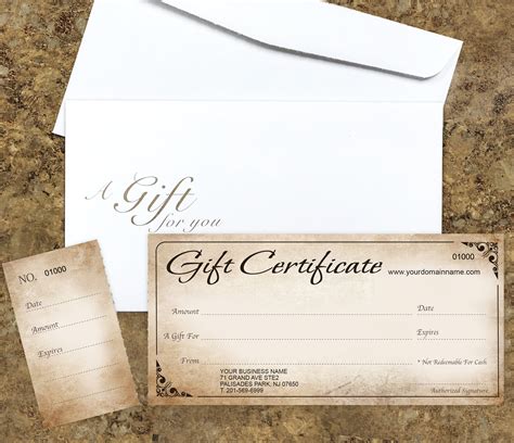 Custom Printed Gift Certificates For Business 25pcs set | Etsy
