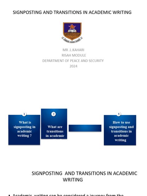 Signposting and Transitions in Academic Writing Risah 2024 | PDF | Essays | Argument