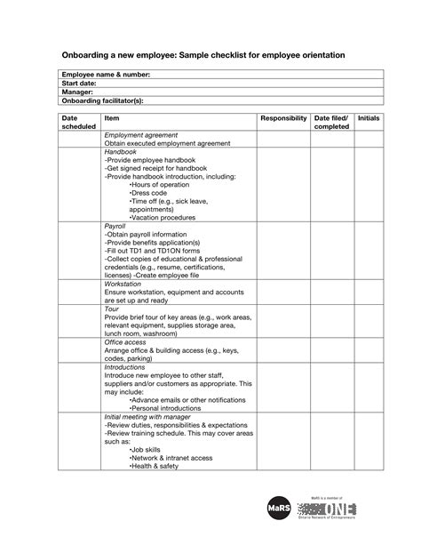 Staff Orientation Template