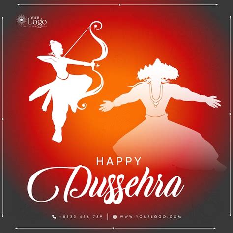 Premium Vector | Happy dussehra post design, ram navami post design