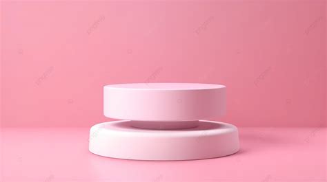 Contemporary Pedestal Stand With White Product Display On Pink Background 3d Rendering, Stand ...