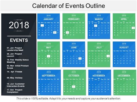 Calendar Of Events Outline | PowerPoint Presentation Templates | PPT Template Themes ...