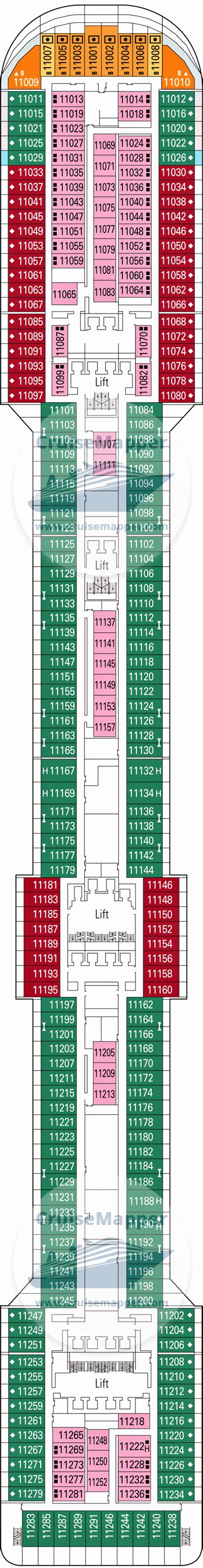 MSC Splendida deck 11 plan | CruiseMapper