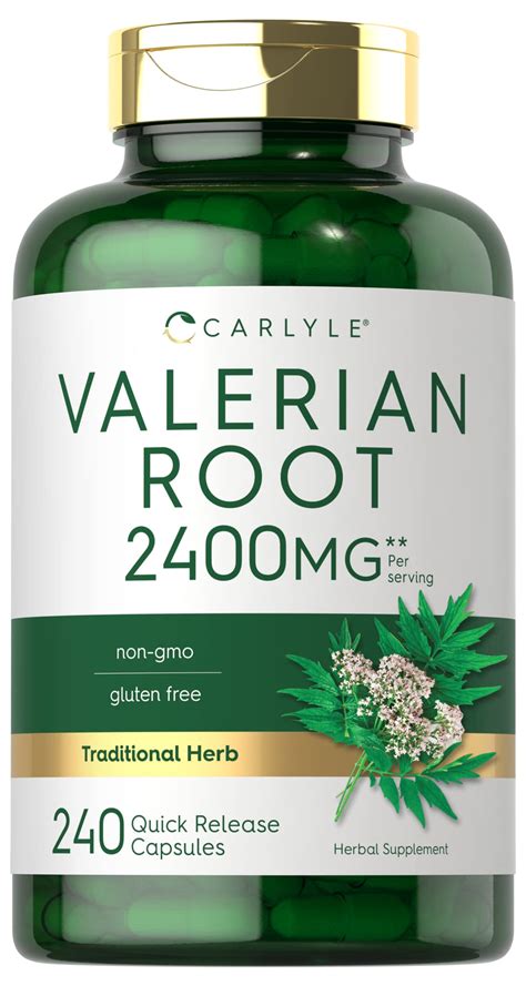 Valerian Root Capsules 240 Pills High Potency Non-GMO Gluten Free Herb ...