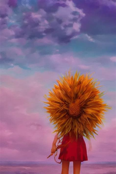closeup, big flower head, a girl on beach, surreal | Stable Diffusion | OpenArt