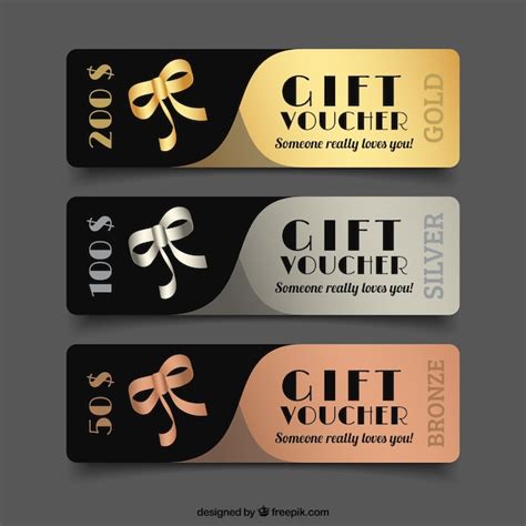 Premium Vector | Set of elegant gift coupons with bows