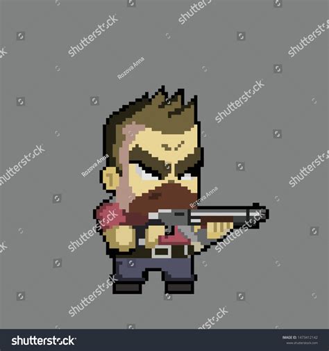 Shooter Pixel Art Vector Illustration Stock Vector (Royalty Free ...