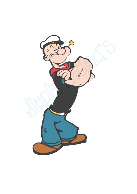 Popeye the Sailor Man Vintage Cartoon Image File JPG, PNG, SVG, Layered ...