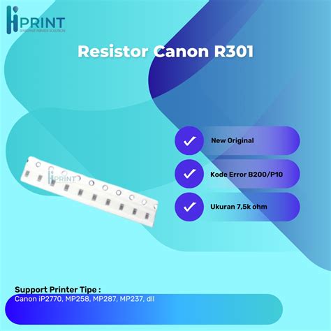 Resistor Canon R301 Error B200/P10 752 (20pcs) Printer IP2270 Mp276 ...