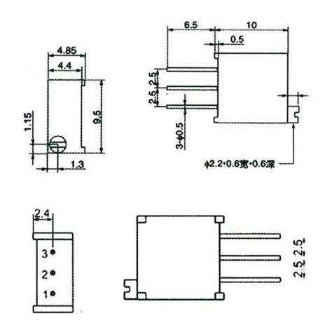 500K Ohm 3296W-504 Square Trimming Multi Turn Potentiometer Trimmer ...