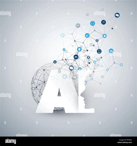 Artificial Intelligence, Internet of Things and Smart Technology Concept Design with AI Logo and ...