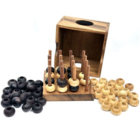 Four In A Row 3D - Wooden Strategy Game-122V