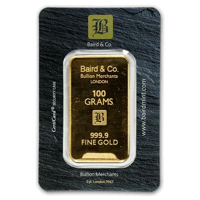 Baird & Co 100 Gram Minted Gold Bar - Gold Bullion Co