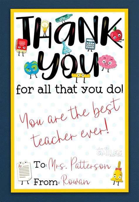 FREE Teacher Appreciation Thank You Printable - Two Versions! | Teacher appreciation quotes ...