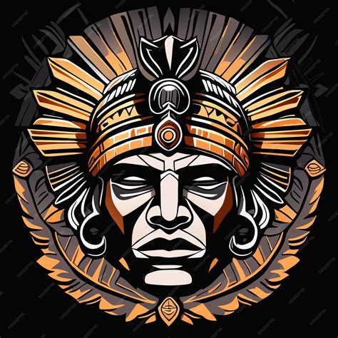 Premium Vector | Aztec civilization faces vector illustration collection