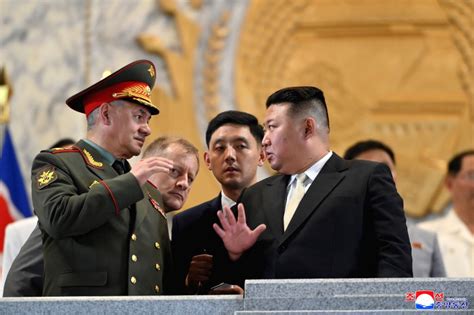 Military parade at Kim Il-sung Square in Pyongyang on the night of July ...