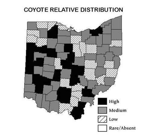 Coyotes In Ohio Map - Detailed Map