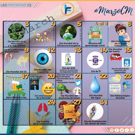 Calendario festividades – Marzo 2019 – (Efemérides) - Leo Farinango | # ...