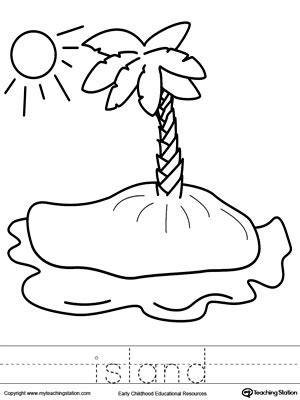 *FREE* Island Coloring Page and Word Tracing | MyTeachingStation.com