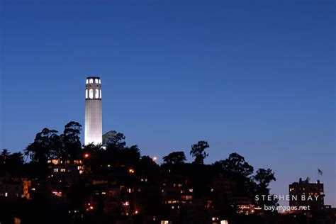 Photo: Coit Tower at night, San Francisco, California.