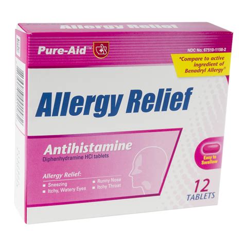 Wholesale 12ct Antihistamine Allergy Relief Tablets