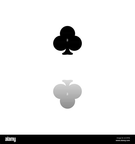 Club card. Black symbol on white background. Simple illustration. Flat Vector Icon. Mirror ...
