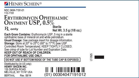 Erythromycin Ophthalmic Ointment: Package Insert - Drugs.com