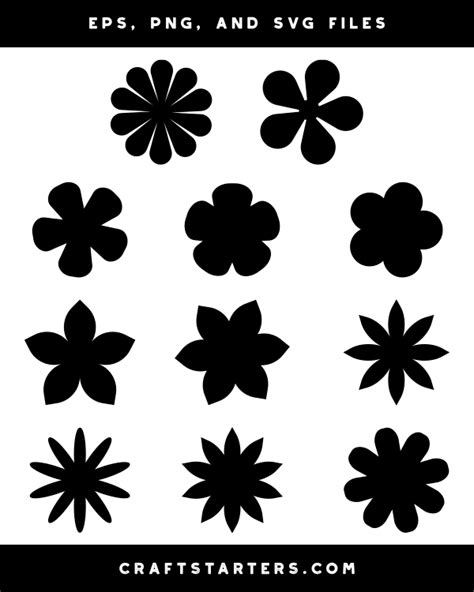 Simple Flower Silhouette Clip Art