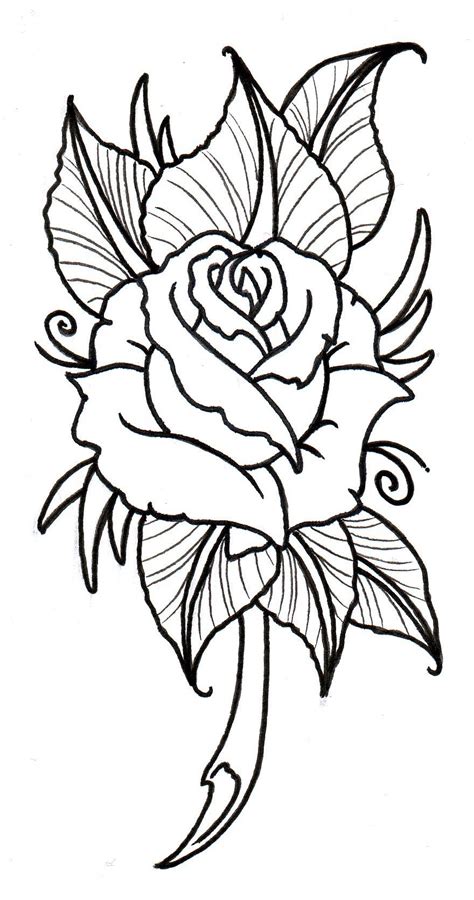 Free Rose Tattoos Designs | Cool Tattoos - Bonbaden | Roses drawing, Flower outline